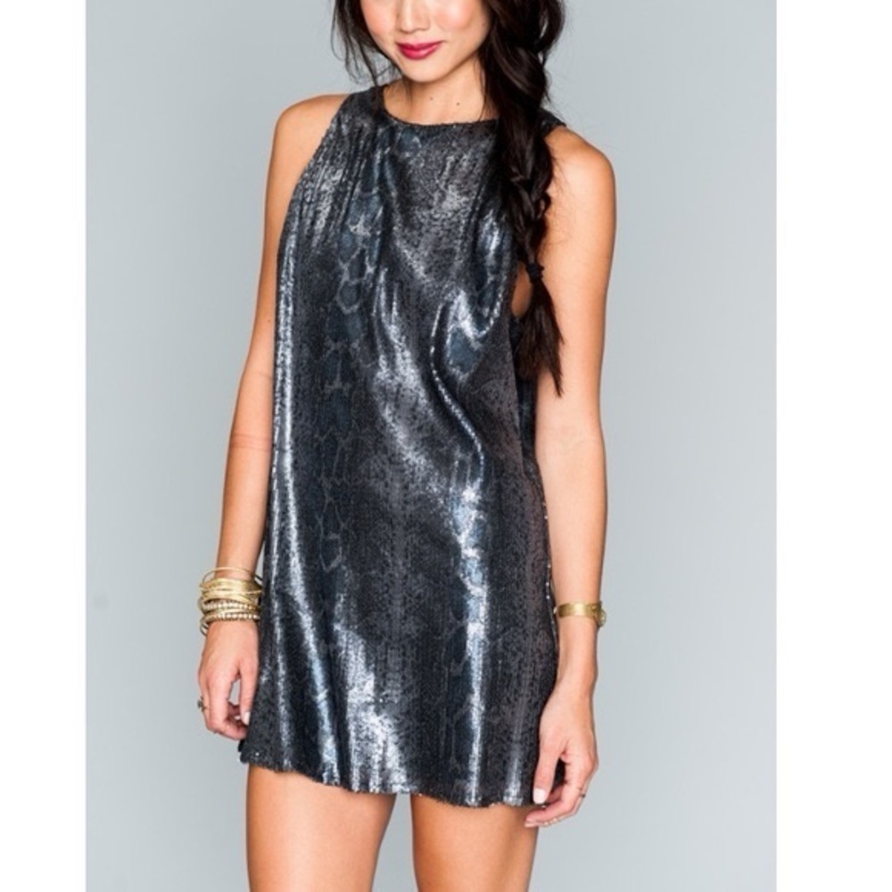 Show Me Your Mumu | Karla Sequin Snake Print Party Dress